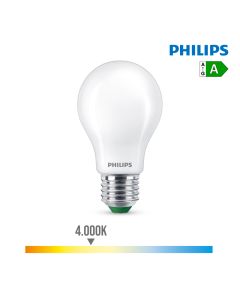 Bombilla ultra efficient led classic 4w 840im e27 4000k, ø6x10,4cm, philips