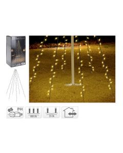 Cortina exterior 360 leds blanco calido especial para arboles 8m (alto)