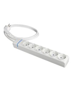 Prolongador con 6 tomas 2p+t, 16 a 250 v de cable h05vv-f 3g 1,5 m.
