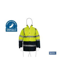 PARKA DE ALTA VISIBILIDAD MODELO DENEB AMARILLO Y AZUL TALLA XXXL COFAN