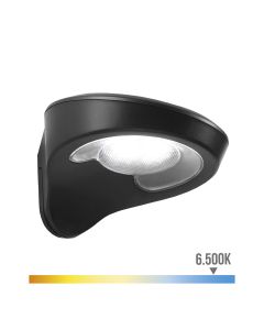 Aplique solar 2w 200lm 6500k con sensor color negro edm