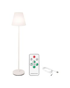 Lámpara de pie color blanco para exteior y interior recargable con mando a distancia 150cm 894460