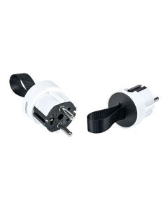 Clavija extraplana 2p+tt schuko salida lateral 16 a 250 v~ facil extraccion, blanca