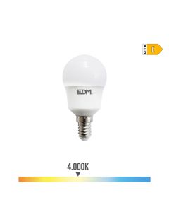 Bombilla esferica led e14 8,5w 950lm 4000k luz dia ø4,5x8,7cm edm