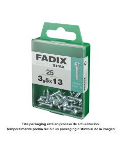 Caja m 25 unid. tornillo rosca chapa cr cinc 3,5x13mm fadix