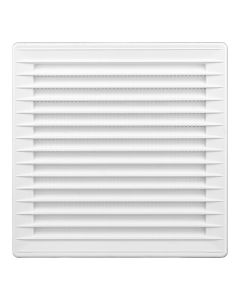 Rejilla ventilación cuadrada empotrable ajustable ø 80-150 con mosquitera 170x170x11,5mm abs blanca