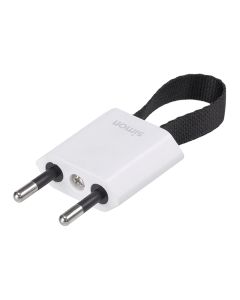 Clavija 2p+tt schuko salida frontal y lateral 10 a 250 v~ facil extracción blanca