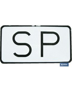 PLACA SP V-9 SERVICIO PÚBLICO 150X75 MM COFAN