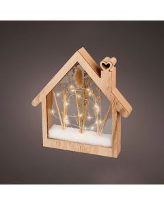 Casita de madera con microleds 4,30x26x27cm 25 leds