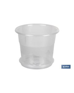 MACETA ORQUIDEA TRANSPARENTE 28.5X22.5+ PLATO 23.5cm venta unitaria COFAN