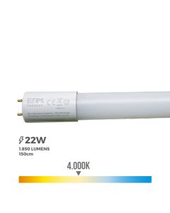 Tubo led t8 22w 2400lm 4000k luz dia (eq.58w) ø2,6x150cm edm