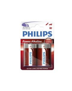 Pila alkalina phillips d - lr20 1,5v (blister 2 unid.) ø34,2x61,5mm