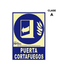 Cartel de extinción "puerta cortafuegos" clase a (pvc 1mm) 21x30cm normaluz