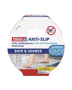 Cinta antideslizante baño y ducha 5m x 25mm transparente. 55533 tesa