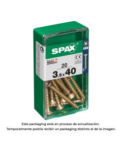 Caja 20 unid. tornillo madera spax cabeza plana yellox 3,5x40mm spax