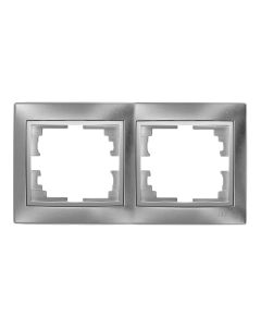 Marco para 2 elementos horizontal plata 154x81x10mm serie europa solera erp72au