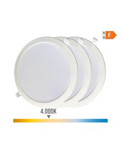 Pack 3 downlights led 18w, luz día 4000k