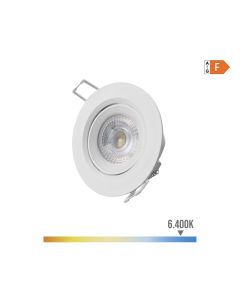 Downlight led empotrable redondo 5w 6400k luz fria color blanco ø9cm edm