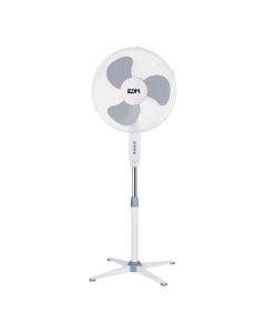 Ventilador de pie. color blanco. potencia: 45w aspas: ø40cm altura regulable 105-125cm edm