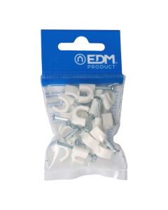 Grapa blanca cable manguera tubular 2x1,5mm n°7 (blister 20 unid.) edm