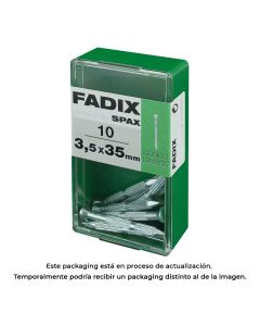 Caja s 10 unid. clavo cp estriado acero 3,5x35mm fadix