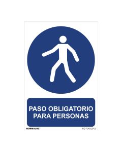 Cartel "paso obligatorio para personas" (pvc 0,7mm) 30x40cm normaluz