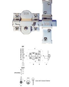 CERROJO 01100 301-RP/80 50MM NIQUEL COMP