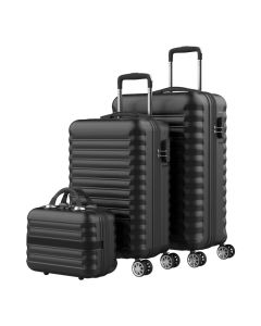 Set de maletas 3 piezas negro upfly 53cm,63c y,31cm 1200497 numada