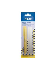 Blister portagomas automatico + 3 recambios milan colores modelos surtidos