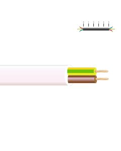 Manguera tubular h03vv-f 2 x 0,50 mm², blanca euro/m