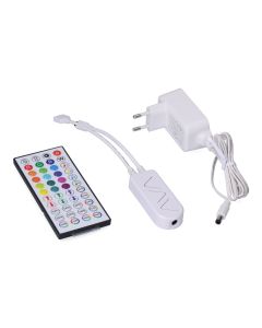 Controlador + mando + transformador para tira de led rgb 31933